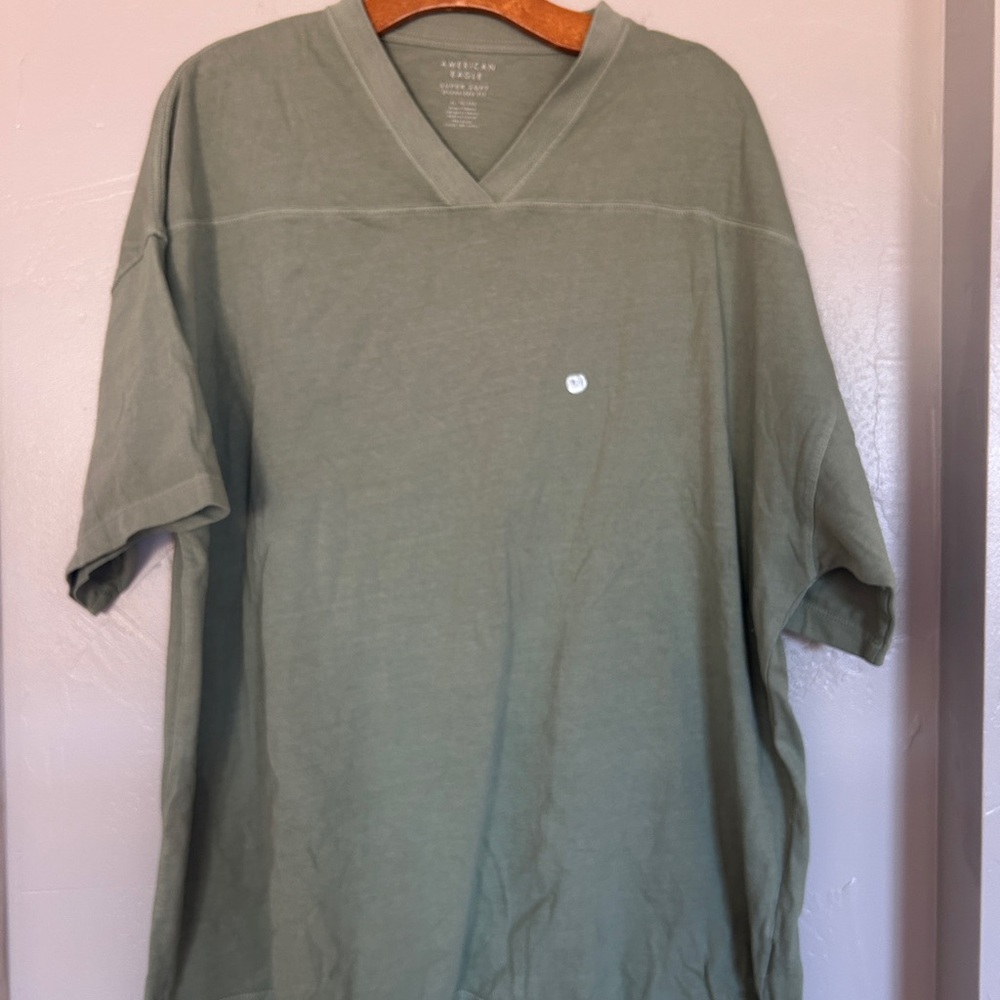 American Eagle Outfitters Olive V-Neck Tee